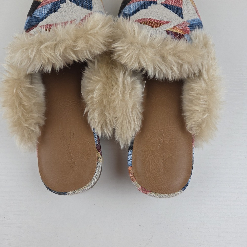 Universal Thread Multicolor Litzy Southwestern Faux Fur Mules Slip On Wmns Sz 8 - Picture 7 of 12